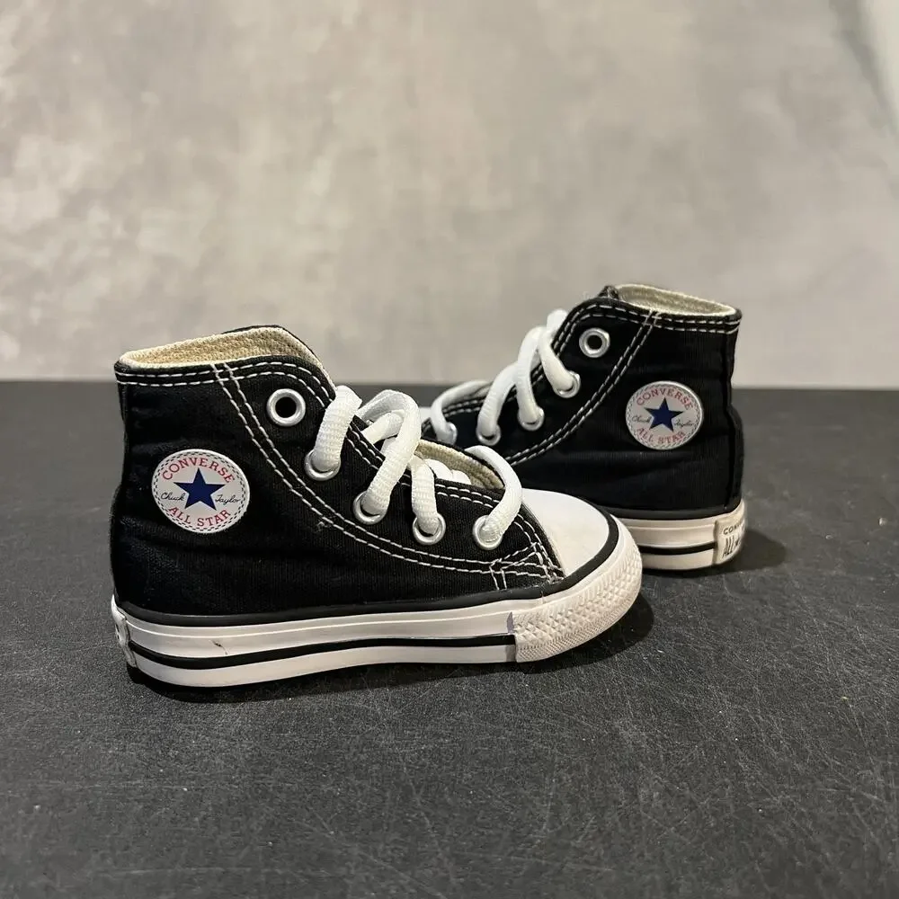 Converse Chuck Taylor All Star Shoes Toddler Size 4C Black Canvas High Top 7J231